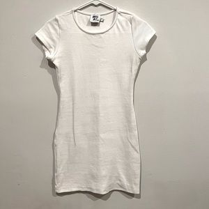 Princess Polly Organic Cotton Gracie Mini Dress White - Ribbed